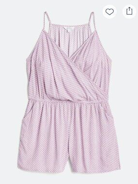 Market & Spruce | Liliana Surplice Romper | Purple | 1X